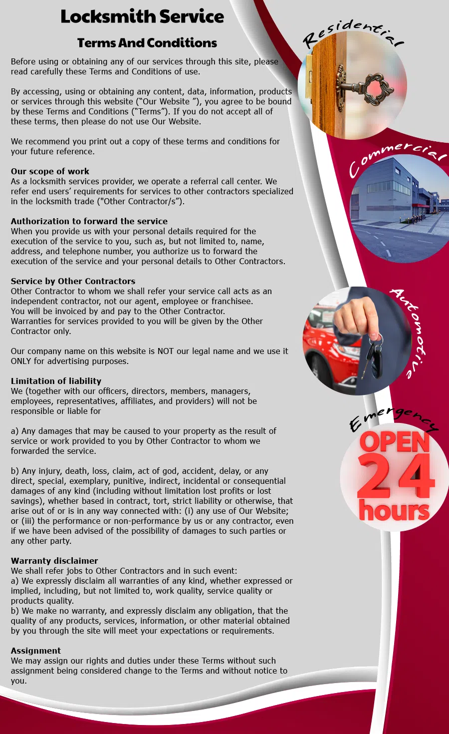 Norwalk Emergency Locksmith, Norwalk, CT 203-533-3116 - Terms-and-conditions-9